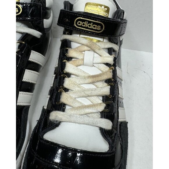 Adidas Concord 2 Mid Black Patent Leather Sneaker Men’s Size 11 BB8775 Shoes - Picture 4 of 11